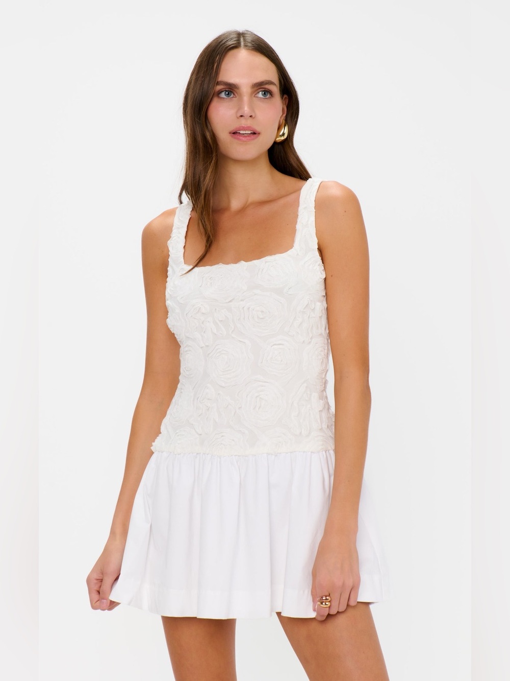 SHOW ME YOUR MUMU Bradshaw Mini Dress White Wedding Bridal Shower Party Trip S